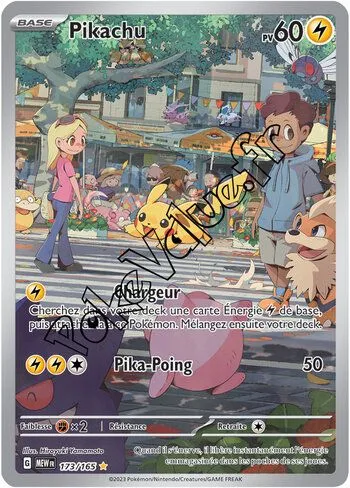 Carte Pokémon Pikachu n°173 de la série 151