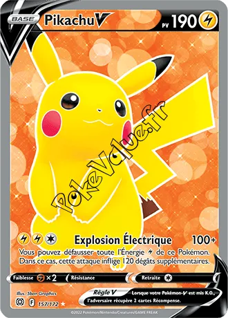 Carte Pokémon Pikachu V n°157 de la série Stars Étincelantes