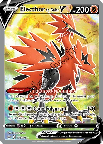 Carte Pokémon Électhor de Galar V n°173 de la série Règne de Glace