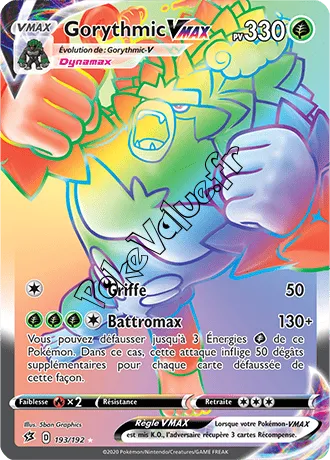 Carte Pokémon Gorythmic VMAX n°193 de la série Clash des Rebelles