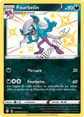 Carte Pokémon Fourbelin n°SV84 de la série Destinées Radieuses