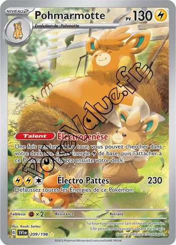 Carte Pokémon Pohmarmotte n°209 de la série Écarlate et Violet