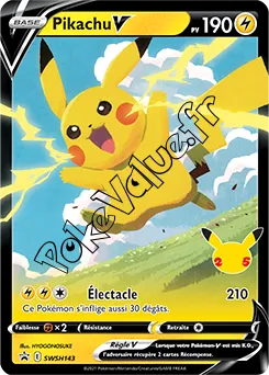 Carte Pokémon Pikachu V n°143 de la série SWSH Black Star Promos