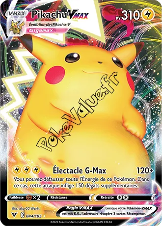 Carte Pokémon Pikachu VMAX n°44 de la série Voltage Éclatant