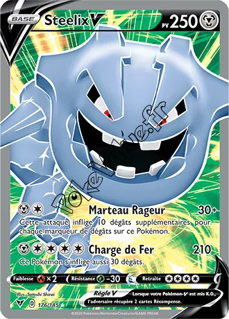 Carte Pokémon Steelix V n°176 de la série Voltage Éclatant